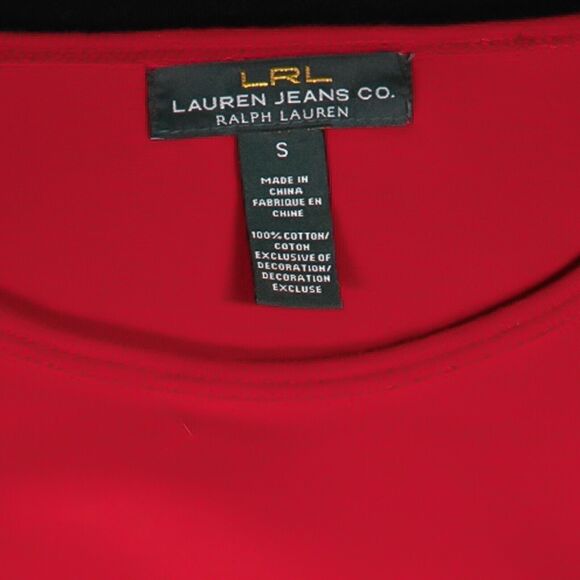 Ralph Lauren Women's Blouse Red Embroidered Beaded Nautical Coastal Preppy Top S - Picture 3 of 8